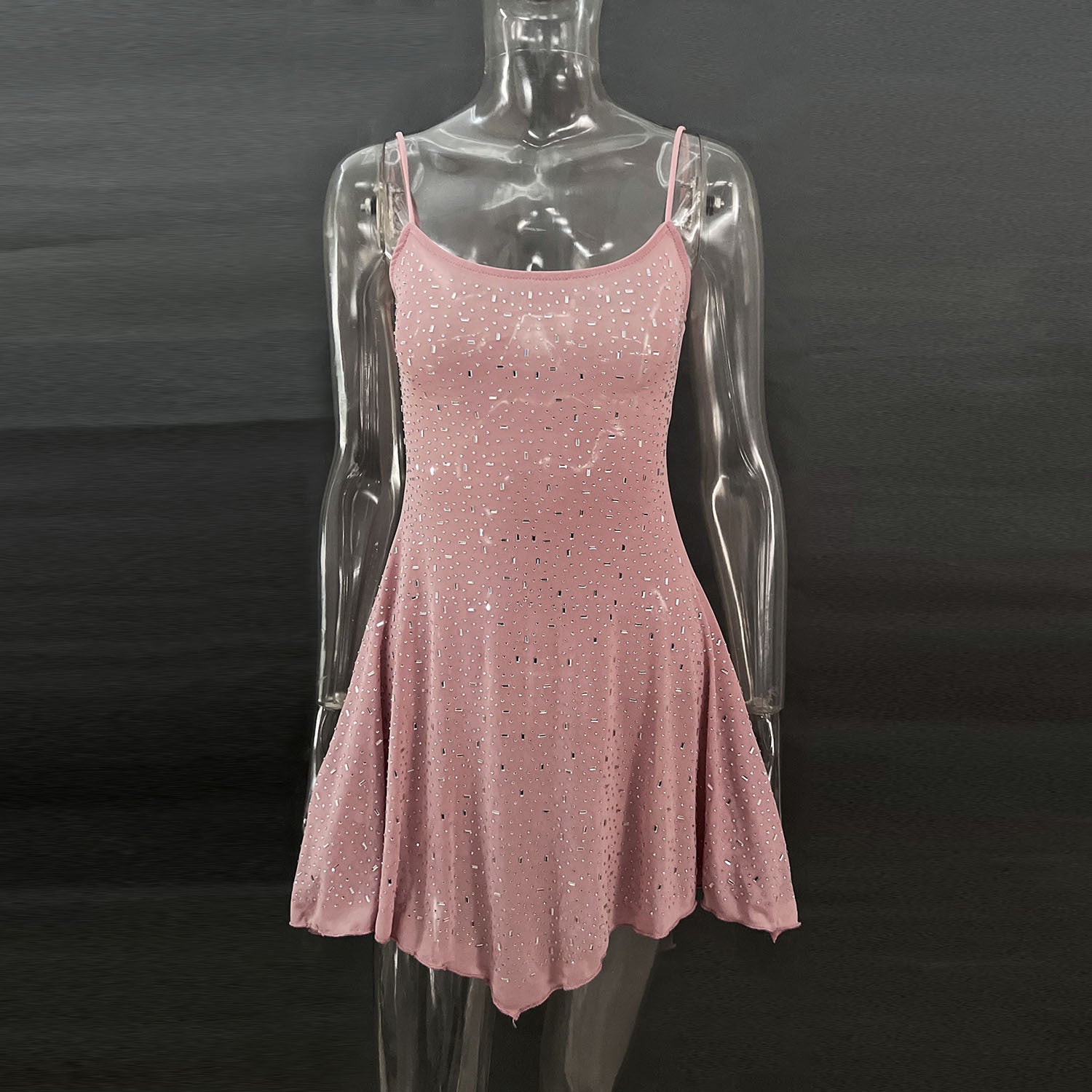 Popular Women's Party Hot Drilling Half Dress