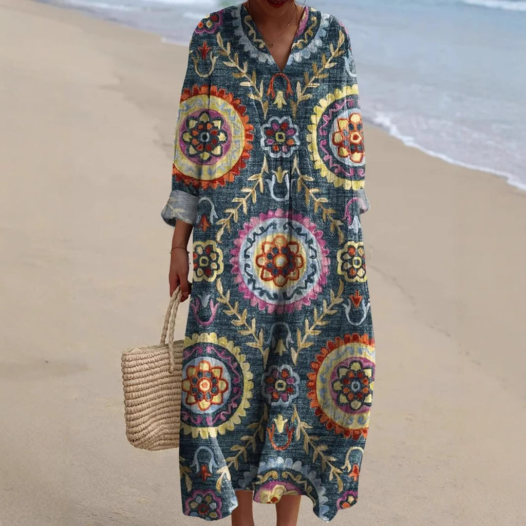Women's Long Sleeve Shirt Casual Floral Print Dress
