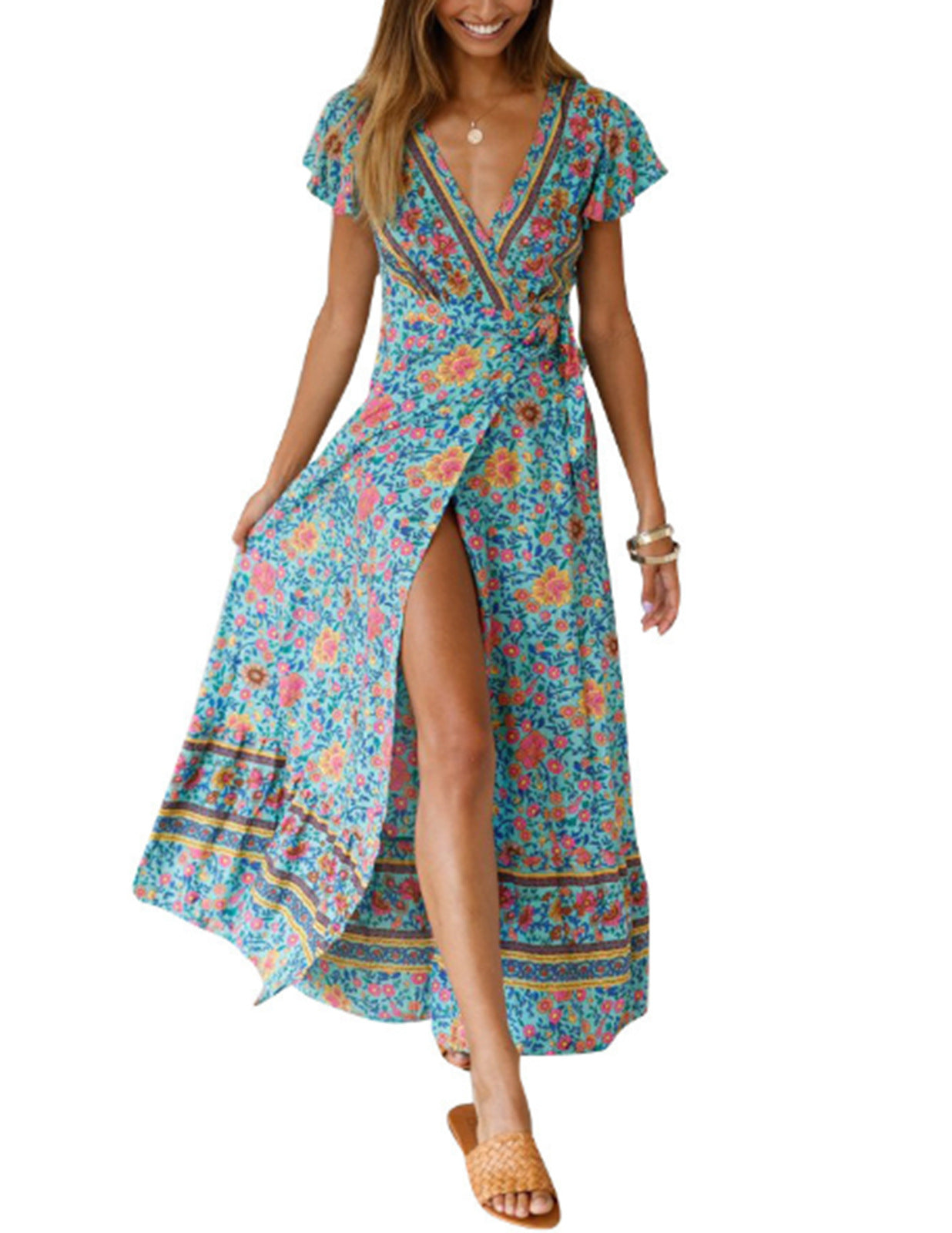 Comfortable Cool Split Bohemian Sexy Print Dress