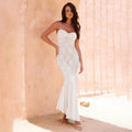 Suspender Lace Stitching High Waist Figure Flattering Sheath Dress