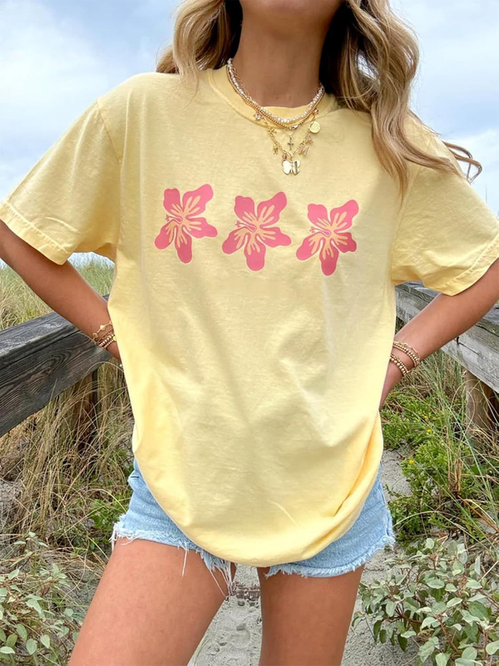 Women's Summer Printed Casual Round Neck Women's T-shirt