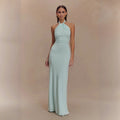 Women's Fashion Sexy Sleeveless Slim Waist Halter Dress