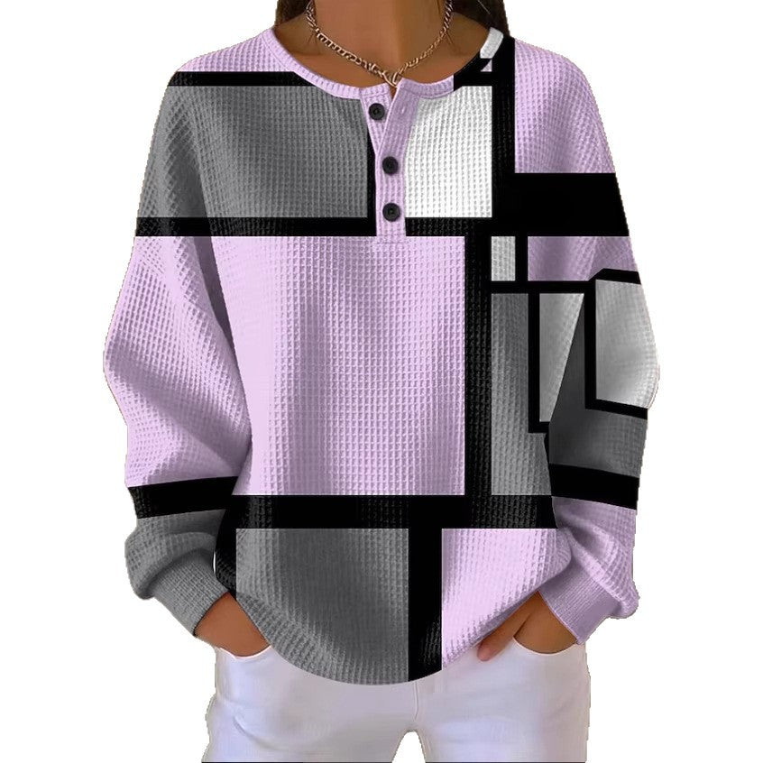 Women's Printing Colorful Flower Color Matching Floral Clothing