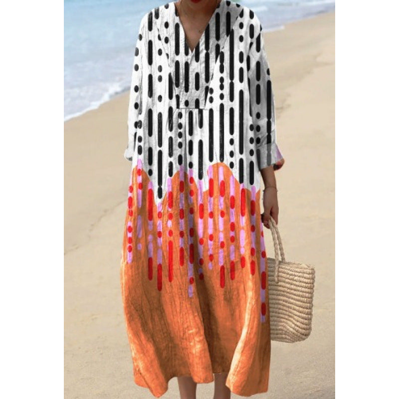 Women's Long Sleeve Shirt Casual Floral Print Skirts