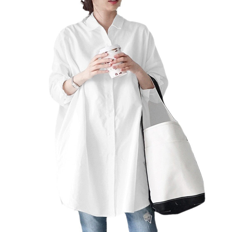 Women's Long Sleeve Loose Casual Irregular Shirt Blouse