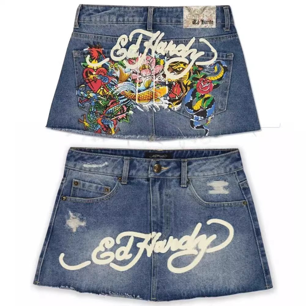 Women's American Hot Denim High Waist Slimming Skirt