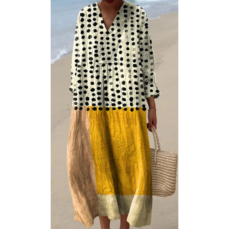 Women's Long Sleeve Shirt Casual Floral Print Skirts