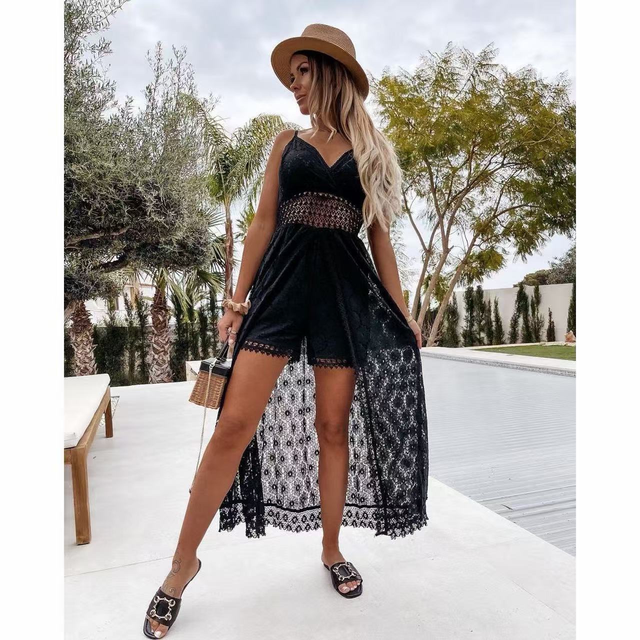 Summer Sling Large Swing Solid Color Dress
