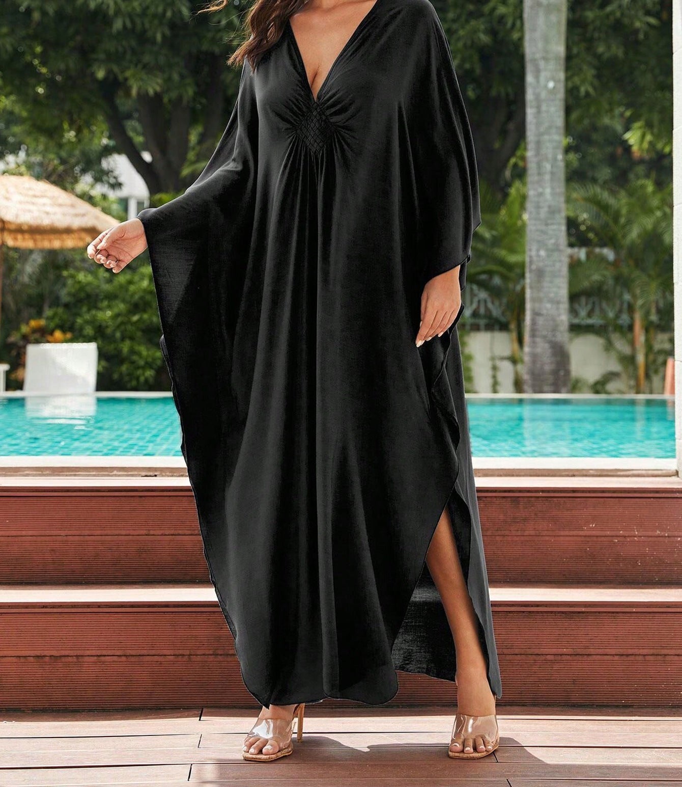 Beach Cover-up Rayon Hand-woven Vacation Robe Dress