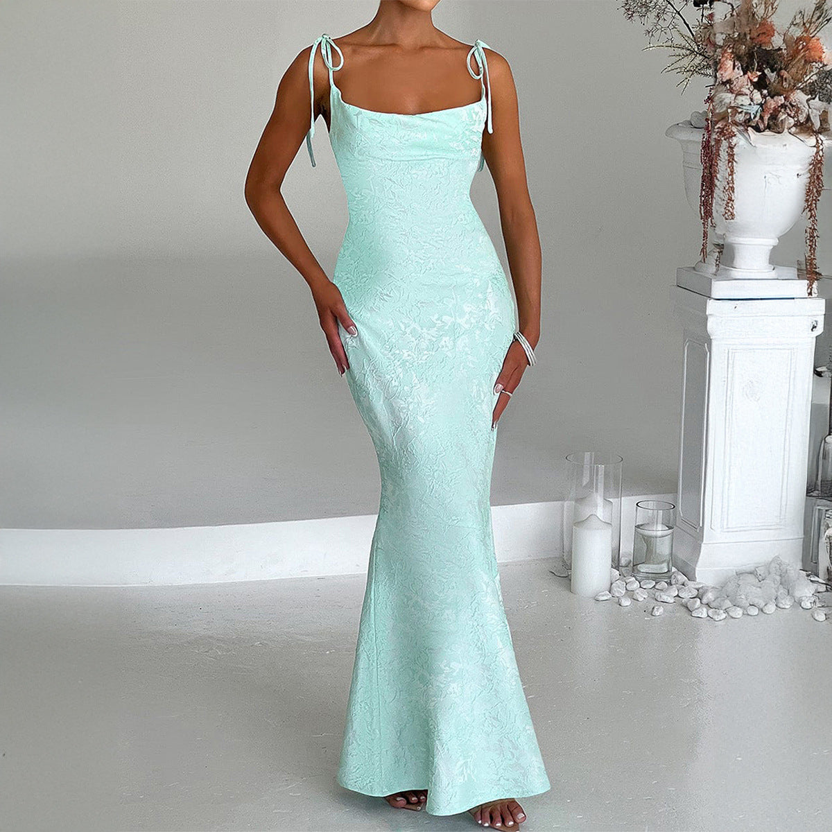Women's Elegant Hip Spaghetti Straps Summer Dress