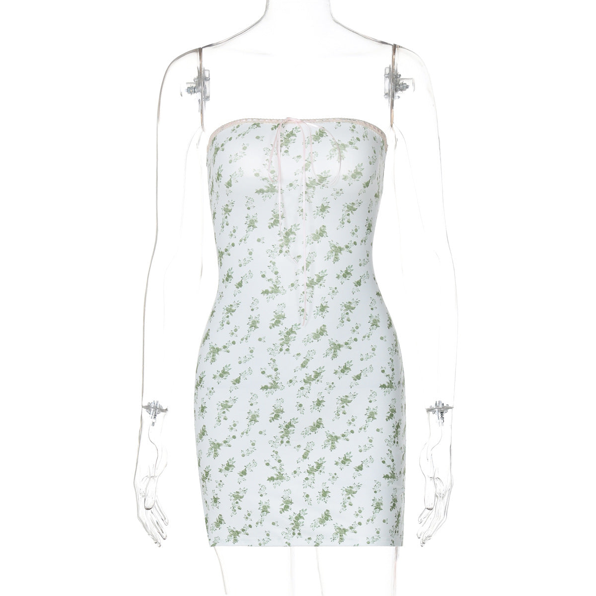 Women's Sweet Style Sexy Bandeau Sheath Tied Dress