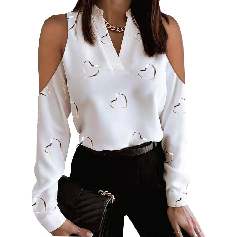 Comfortable Elegant Long Sleeve Printed Shirt Blouse