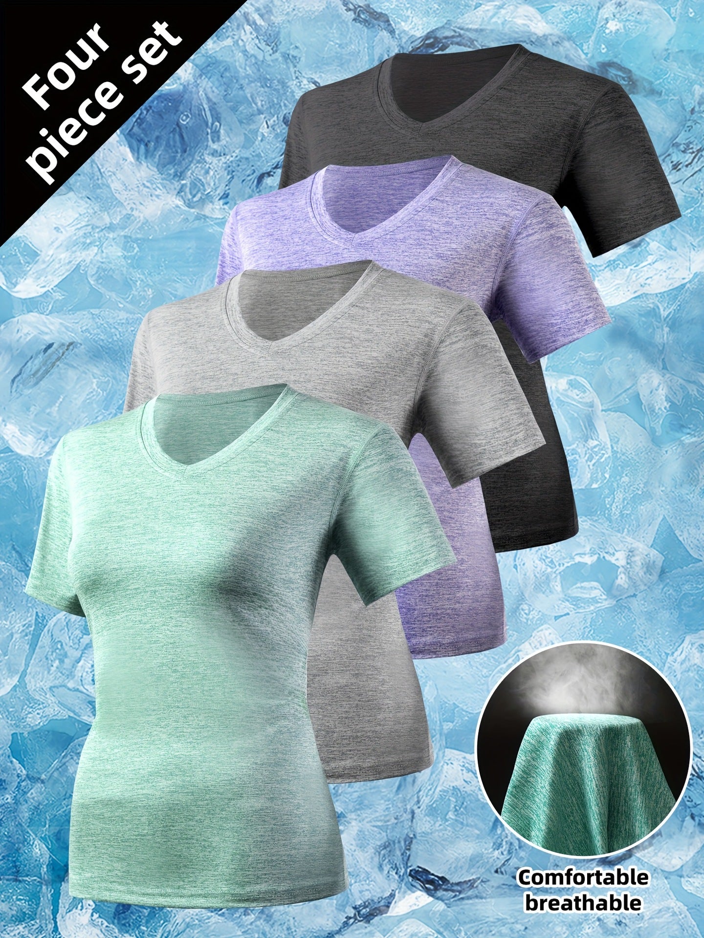 Women's Summer Sports Sleeve Slim Fit Breathable Women's T-shirt