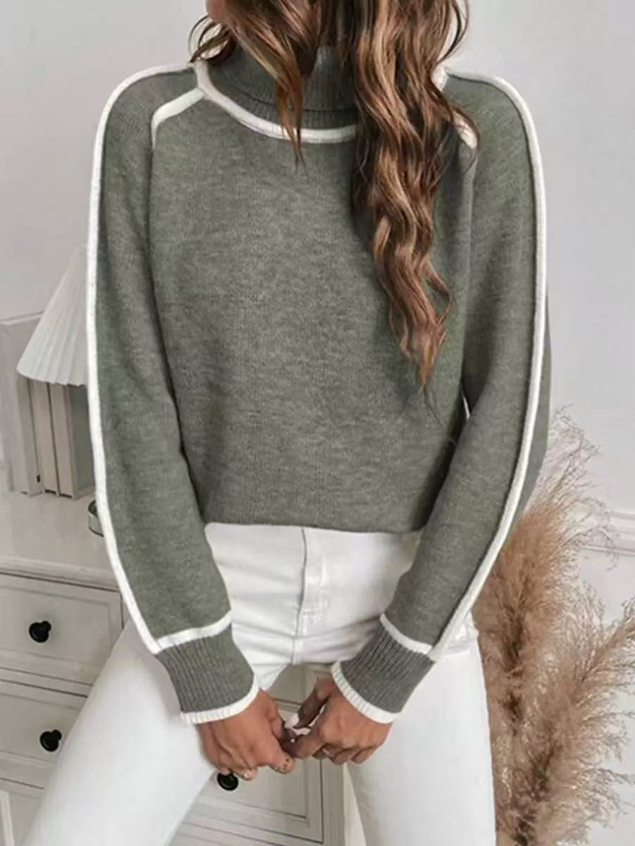 Women's Long-sleeved Pullover Turtleneck Solid Color Loose Women's Sweater