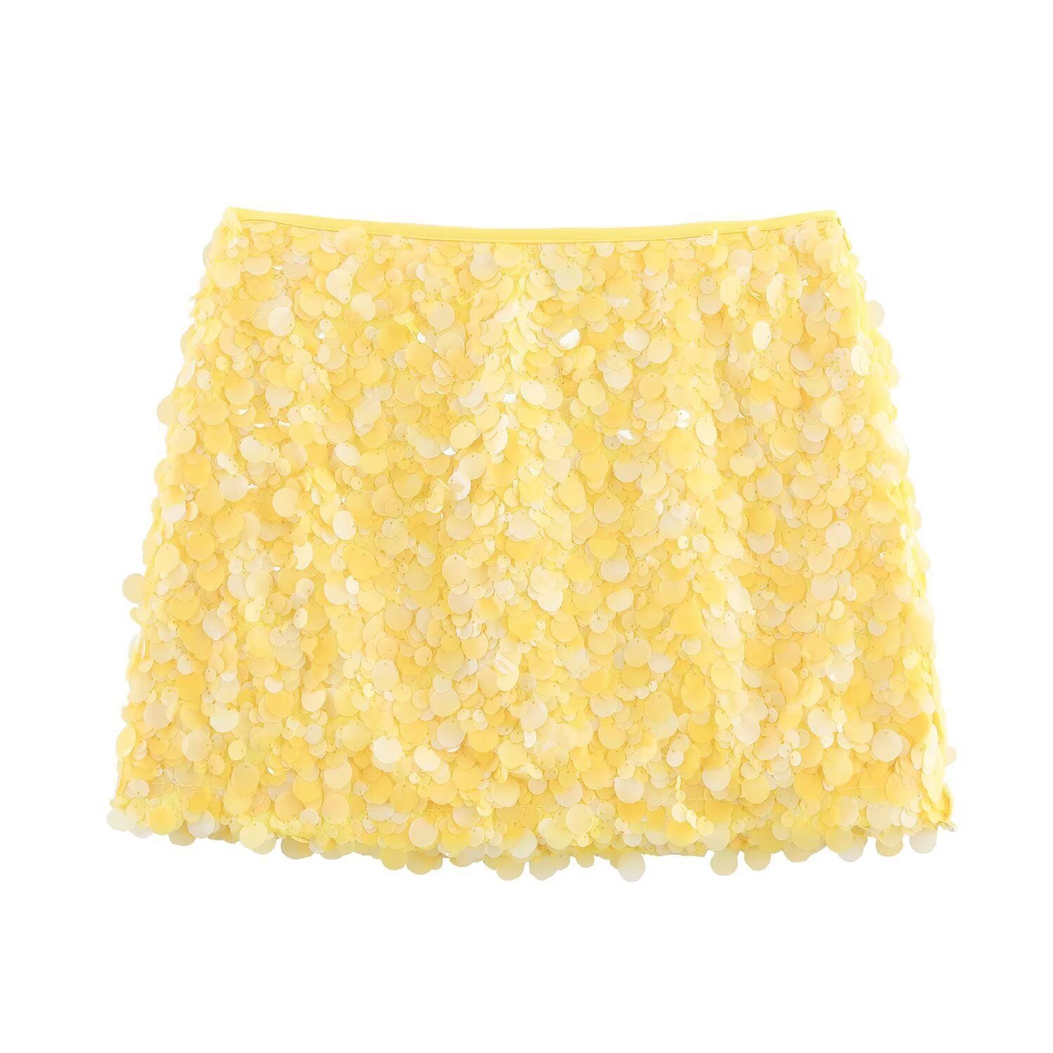 Slouchy Women's High Waist Sequins Mini Skirt
