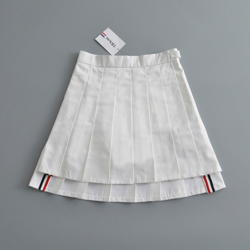Women's Summer Fashion Hot Preppy Style Front Back Long High Waist Skirt