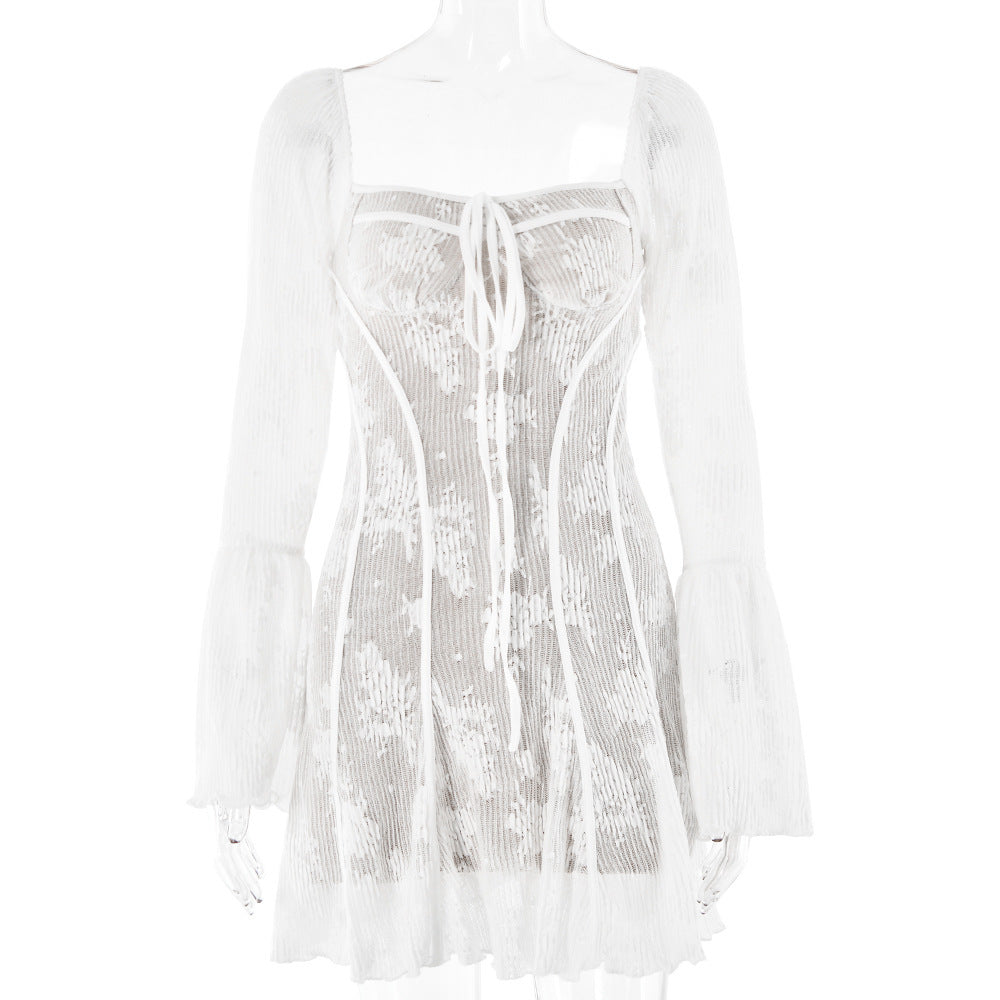 Lace Bell Sleeve Tube Sexy Hot Skirts