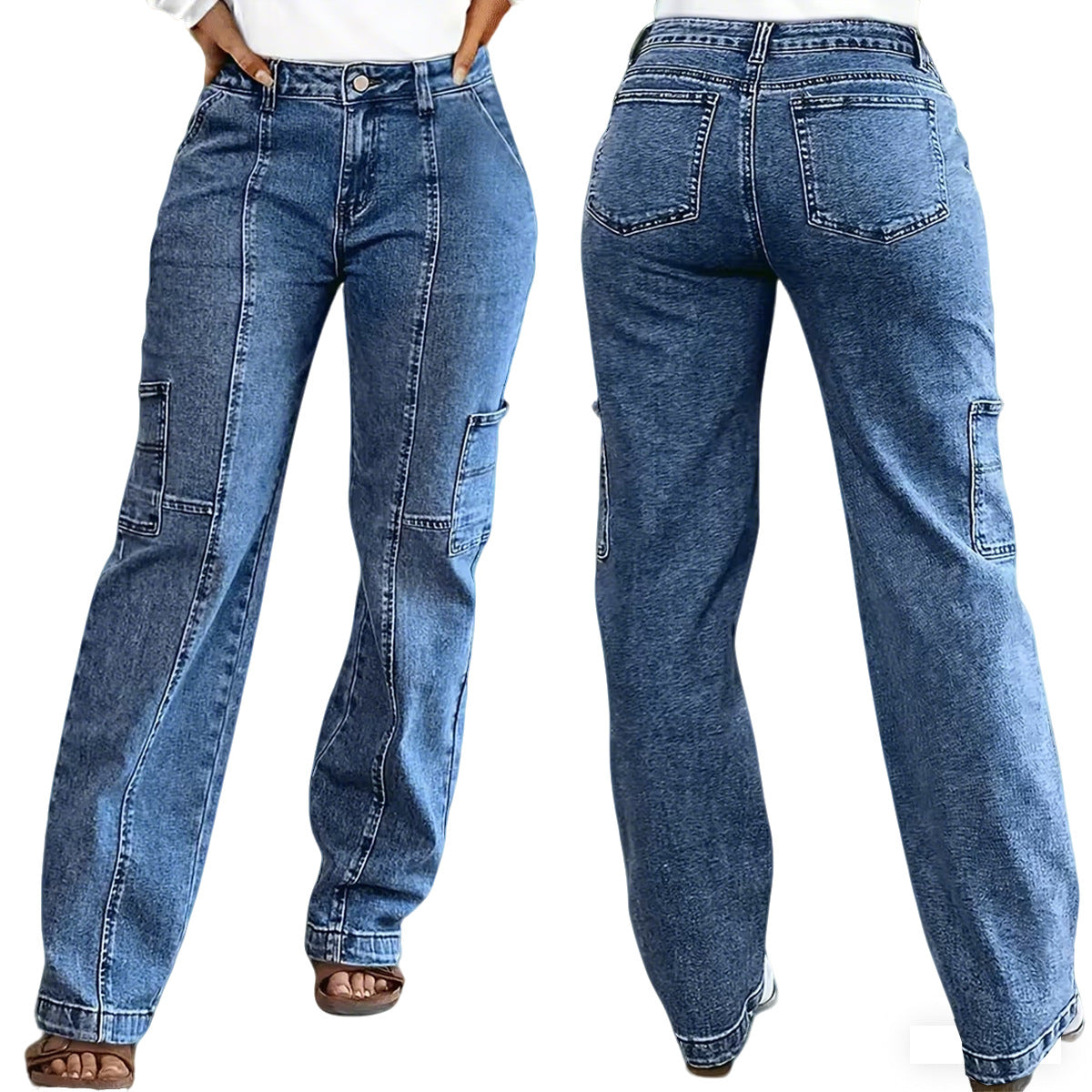Glamorous Stylish Women's Stretch Denim Overalls Women's Jeans