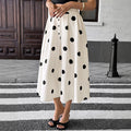 Summer White Umbrella Polka Dot Elastic Elegant Retro A- Skirt