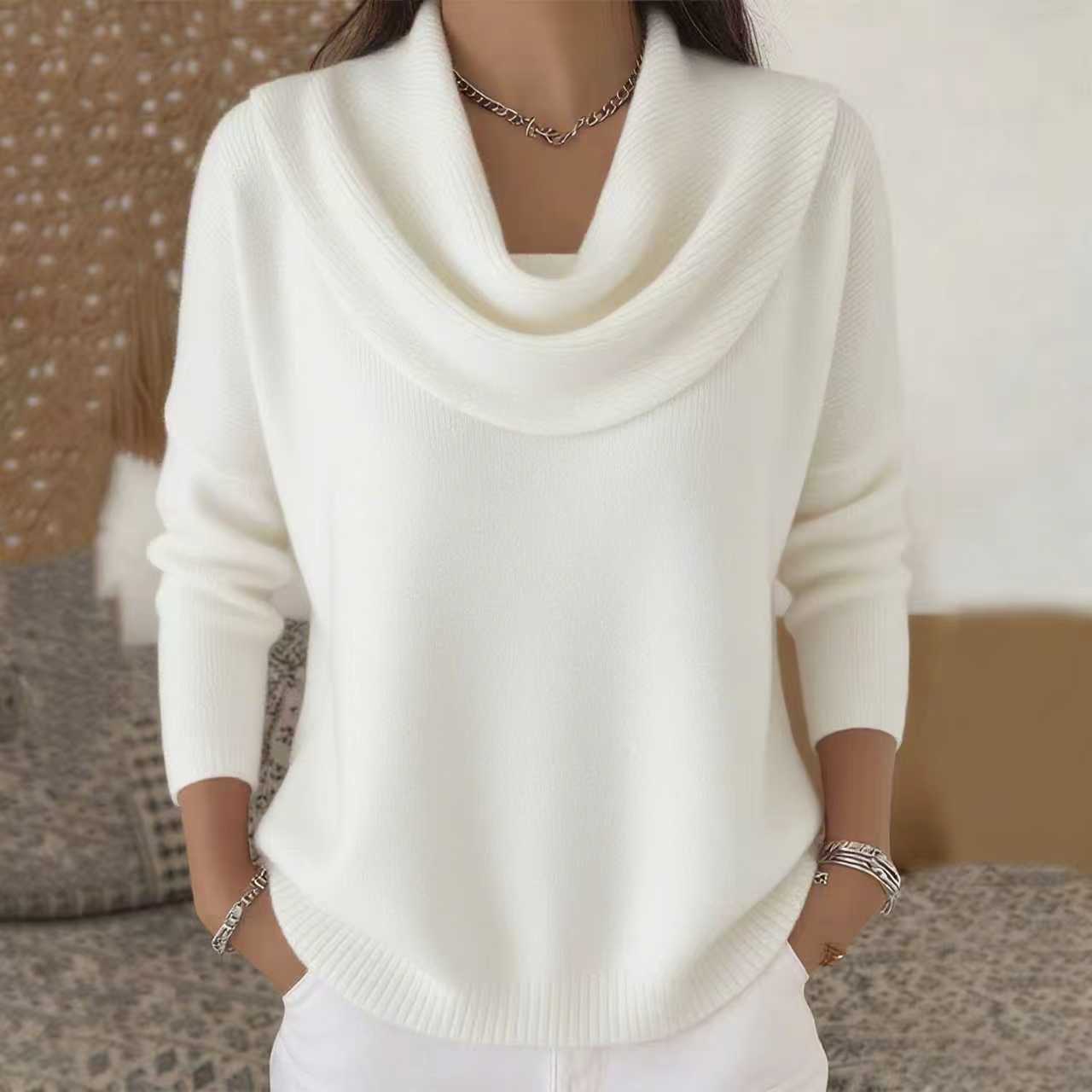 Cool Innovative Women's Solid Color Long-sleeved Sweaters