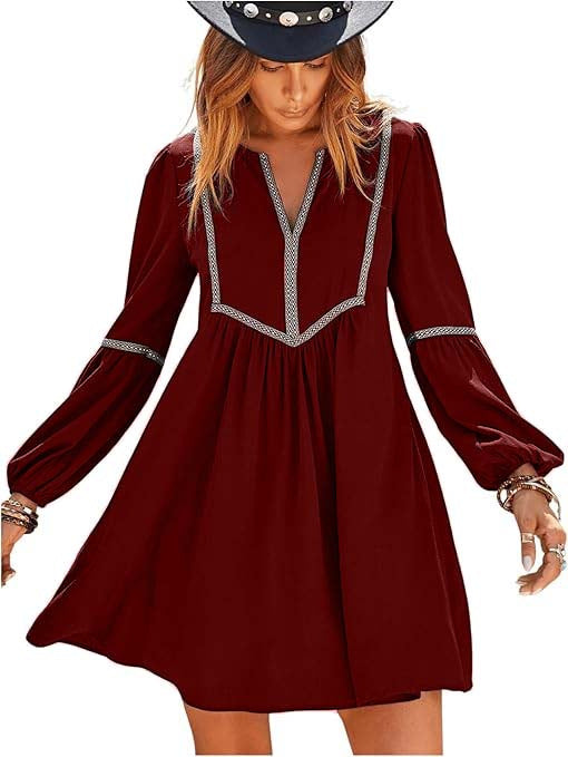 Women's Long Sleeve Casual Beach Holiday Dress