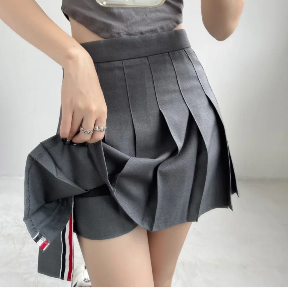 Women's Summer Fashion Hot Preppy Style Front Back Long High Waist Skirt