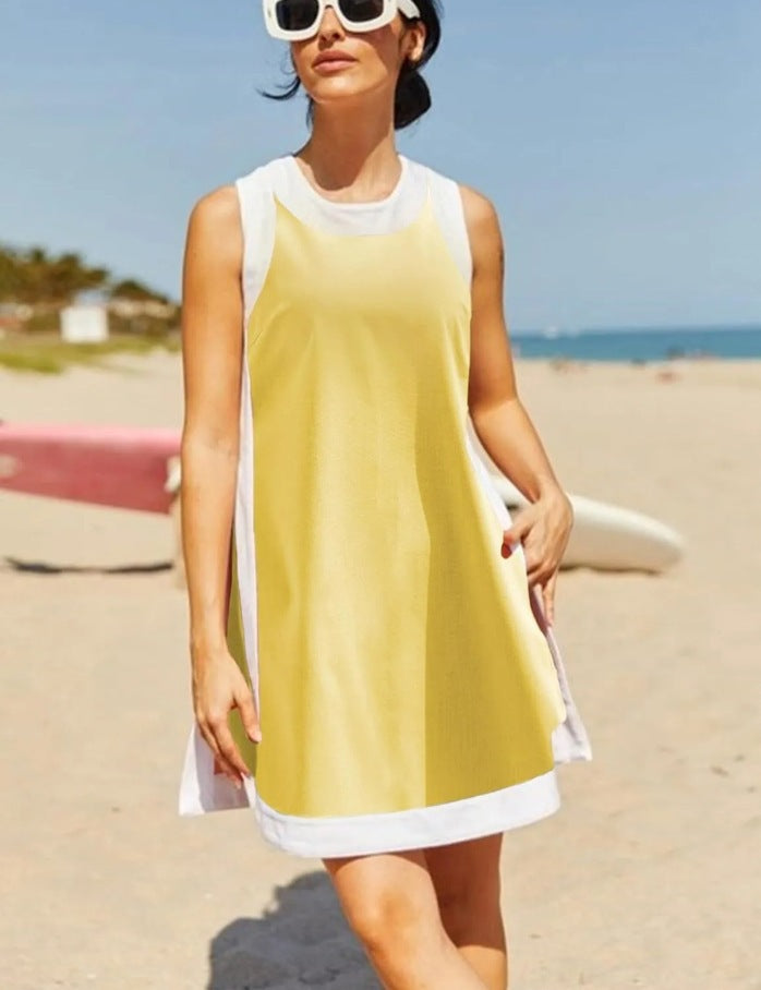 Women's Summer Casual Multicolor Round Neck Sleeveless Suits