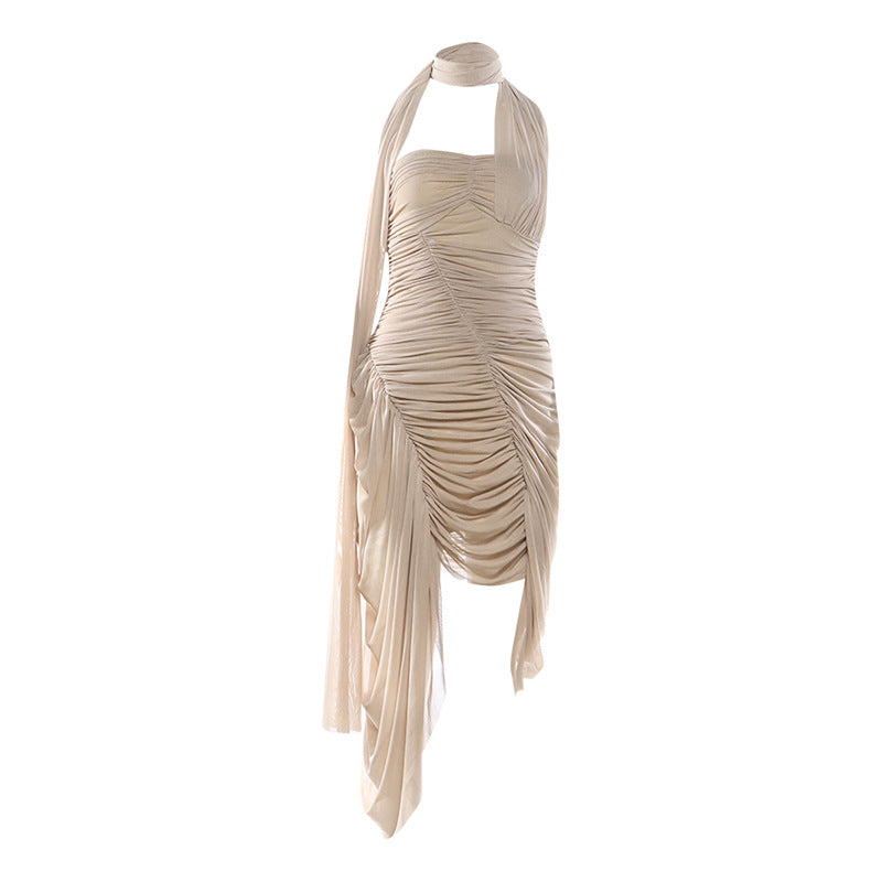 Autumn Pure Hot Sexy Sleeveless Backless Design Dress