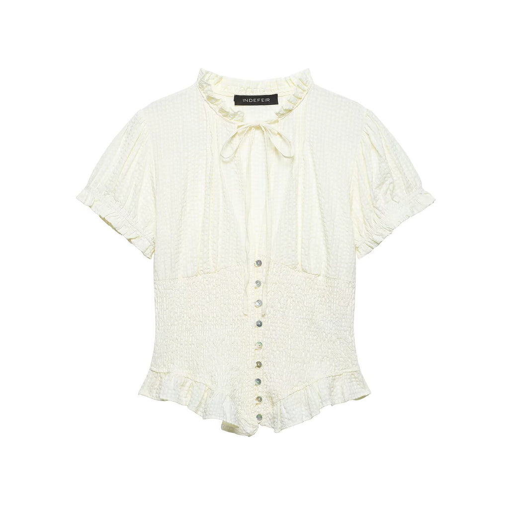 Women's Fashion Casual Bowknot Decoration Construction Tops