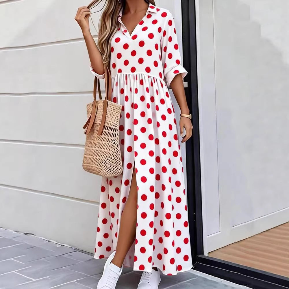 Women's Spring Casual Loose Fashion Printed Lapel Pocket Clothing