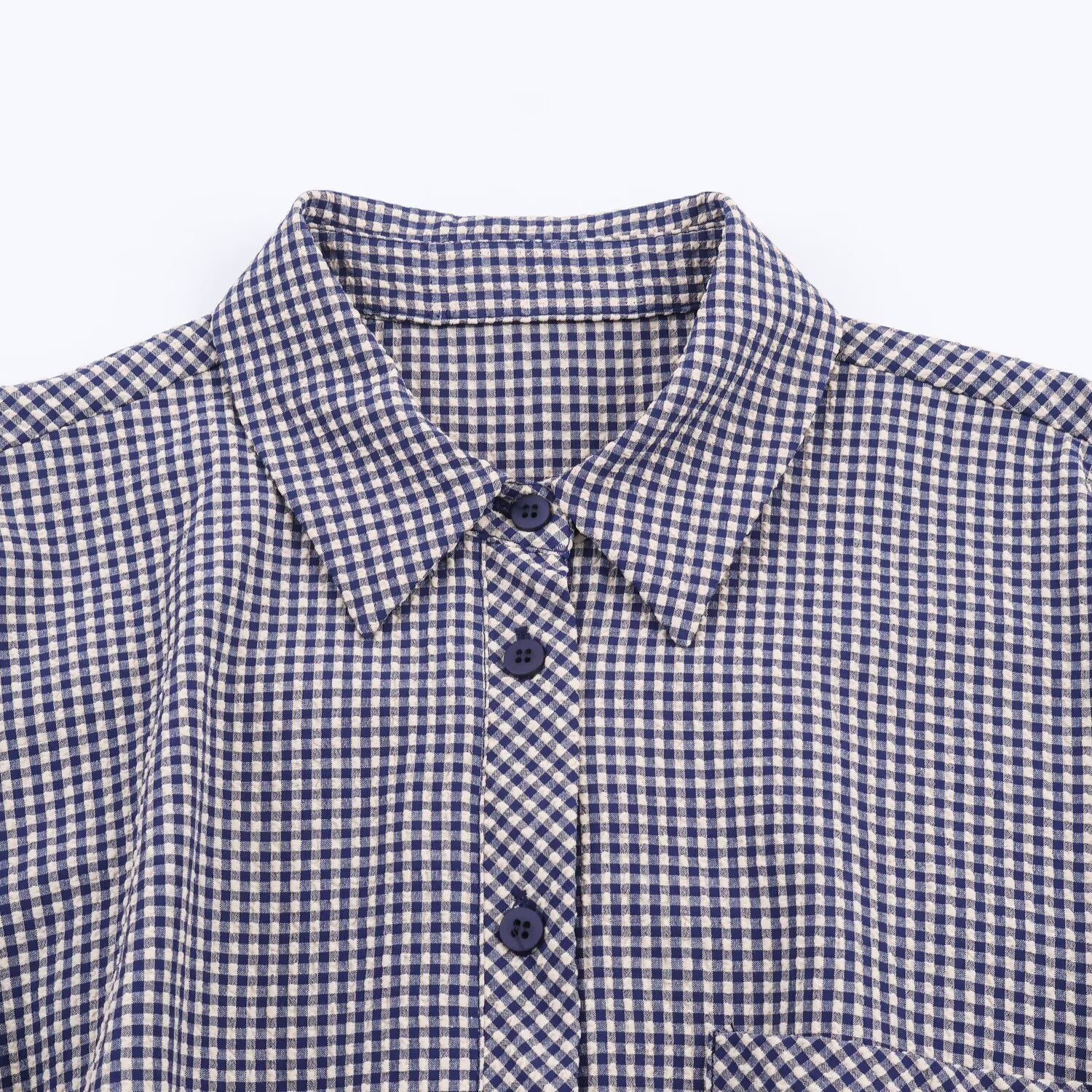 Women's Homemade Western Style Fashion Small Plaid Blouse