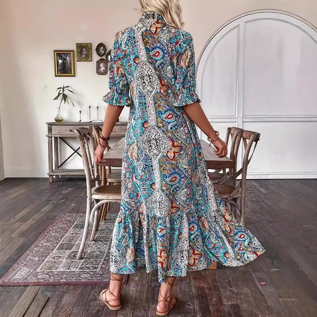 Glamorous Women's Spring Tied Lotus Leaf Dress