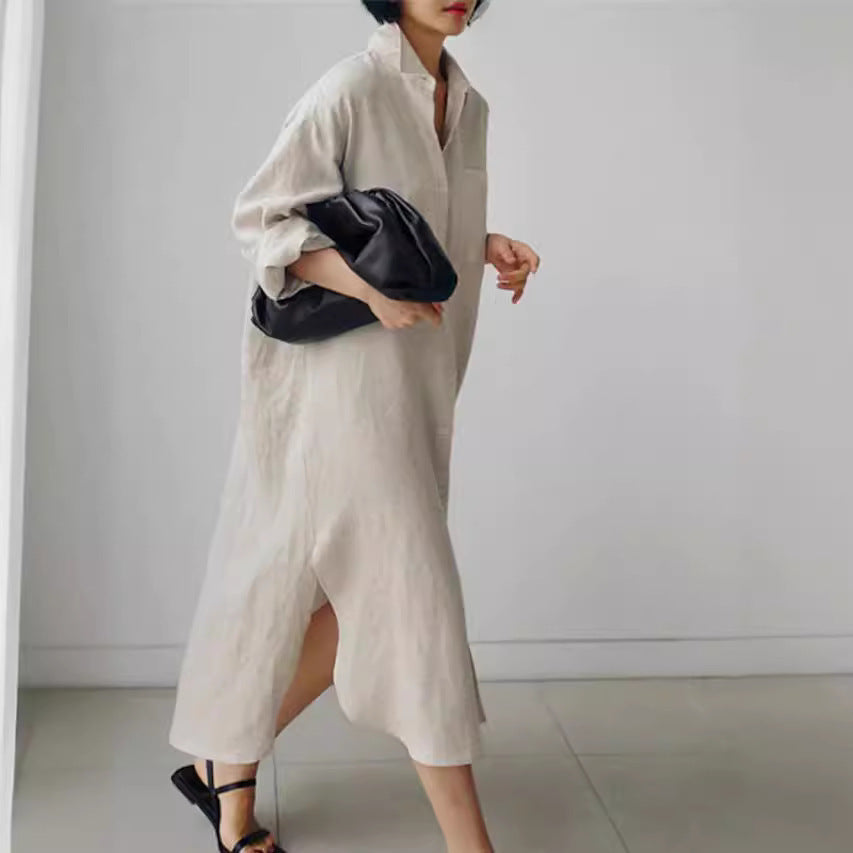 Cotton Linen Shirt Loose Irregular Bottoming Cardigans