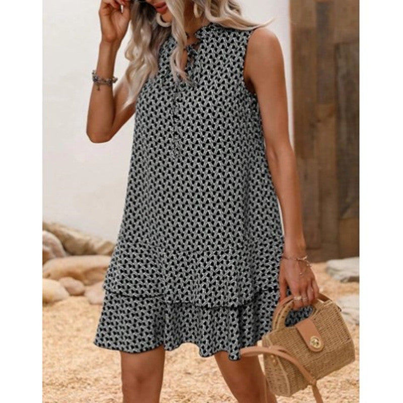 Pretty Charming Creative Bohemian Printed Sleeveless Dress