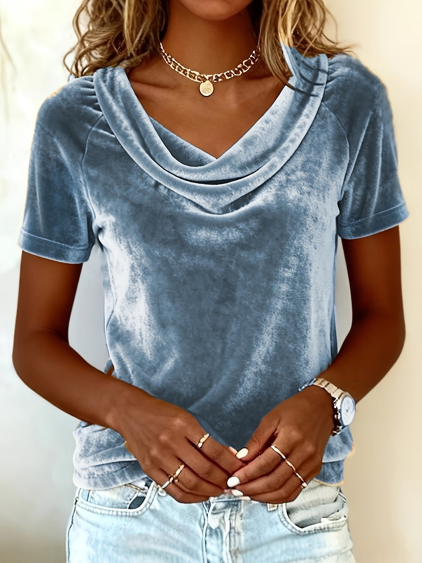 Women's Fashion Wear Solid Color Swing Collar Sleeve Sexy Shorts