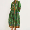 Women's Trend Printed Lantern Sleeve Long Sleeves Large Dress
