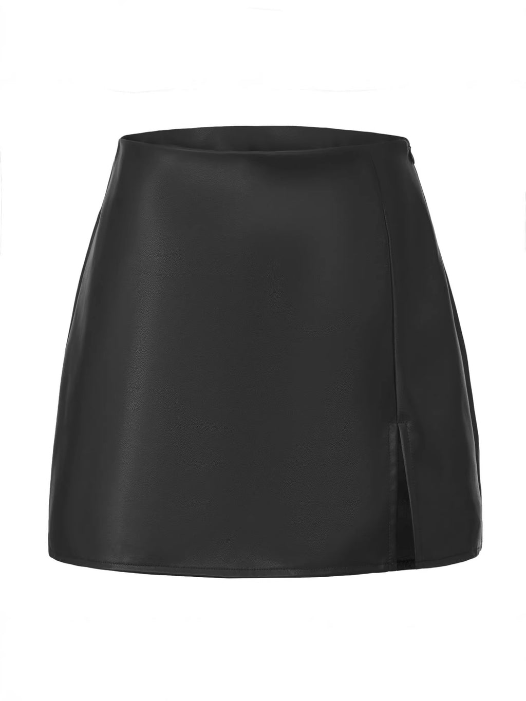 Women's Leather Sexy Front Slit Sheath High Shorts