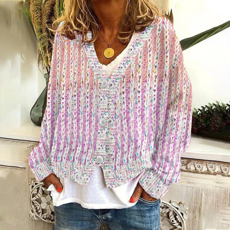 Cool Christmas Abstract Printing Casual Cloak Sweaters