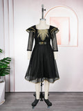 Women's African Solid Color Temperament Elegant A- Line With Dress