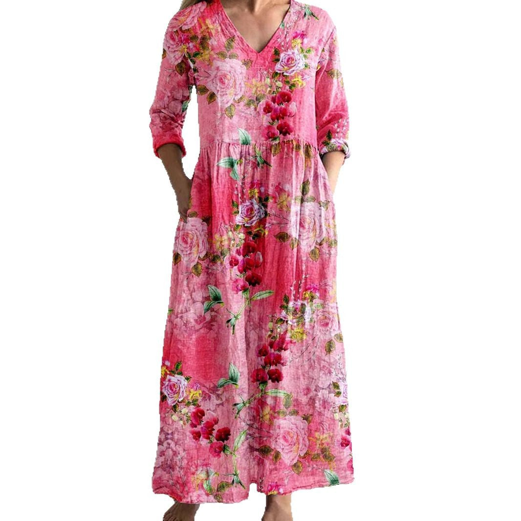 Women's Printed Summer City Casual Loose Dress