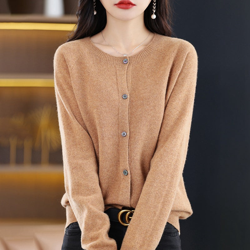 Women's Neck Knitted For Autumn Loose Long Sleeve Bottoming Women's Sweater