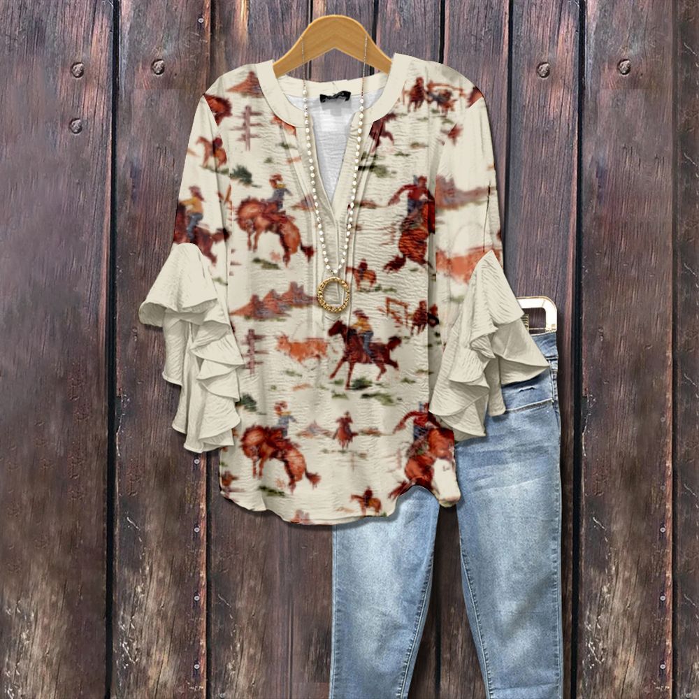 Women's Element Printing Digital Casual Trend Lotus Women's T-shirt