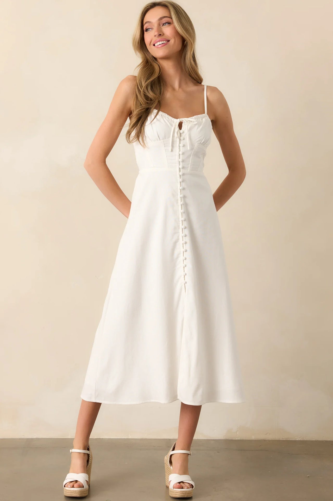 Women's Summer Fashion Sexy Backless Smocking Waist Dress
