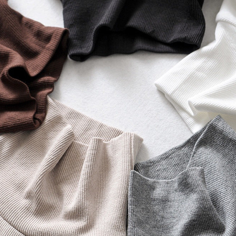 Women's Tight Stretch Turtleneck Long-sleeved Solid Color Thread Slim Bottoming Women's T-shirt