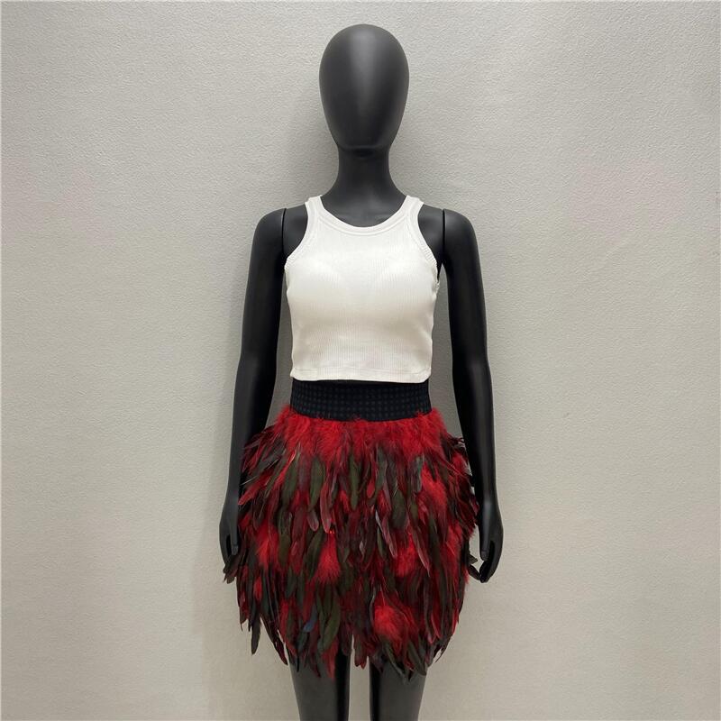 Classic Women's Feather Color Masquerade Fashion Skirts
