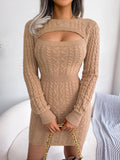 Women's Sexy Cutout Twist Waist Hip Woolen Skirts