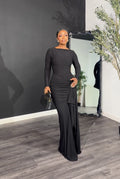 Women's Solid Color Fashion Elegant Irregular Slit Dress