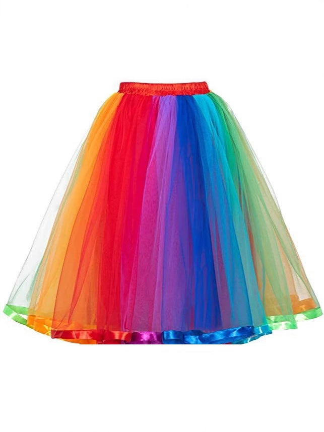 Halloween Rainbow Tulle Tutu Carnival Performance Skirt