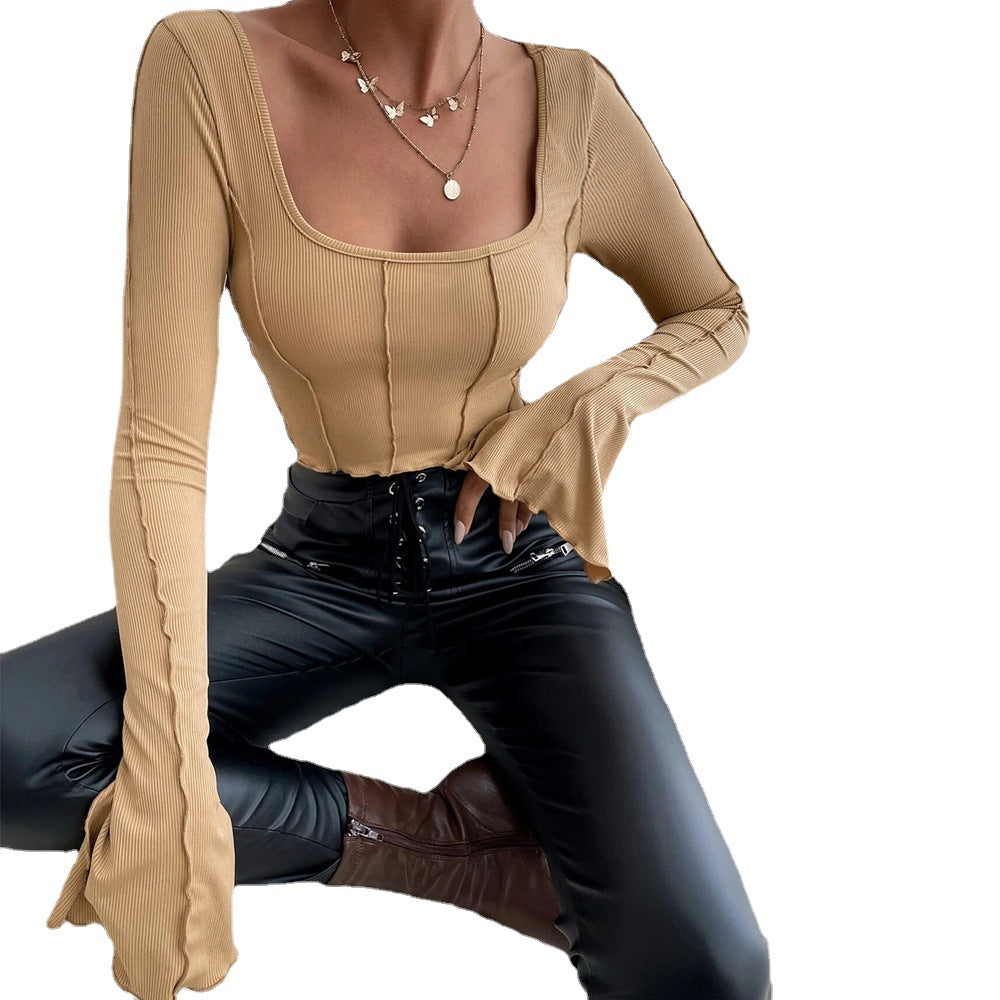 Women's Slim Fit Long Sleeve Pullover Knitted Tops