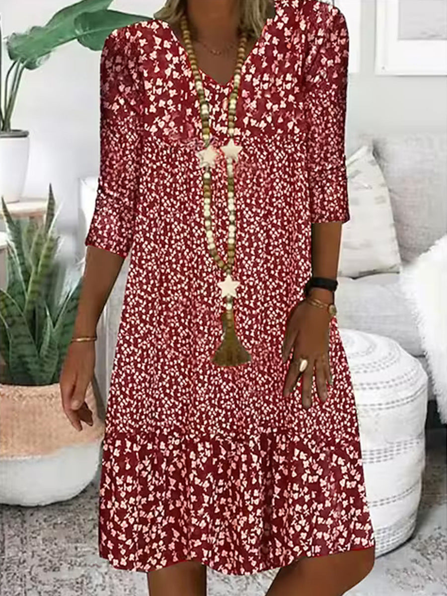 Creative Women's Summer Half Sleeves Mid-length Dress